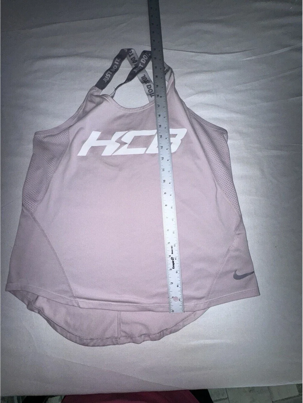 Nike Womens Dri FIT Racerback Tank Top Pink Athletic HCB Custom Boats Fishing